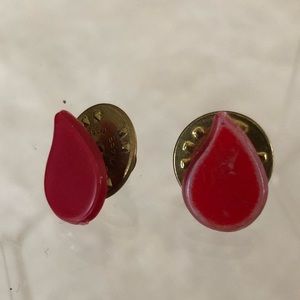 Vintage “I bleed for you “ blood droplet pins